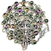 GeekTenet Rosary Beads Chaplet Dazzle Artificial Crystal Glass Rosery Cross Catholic gifts
