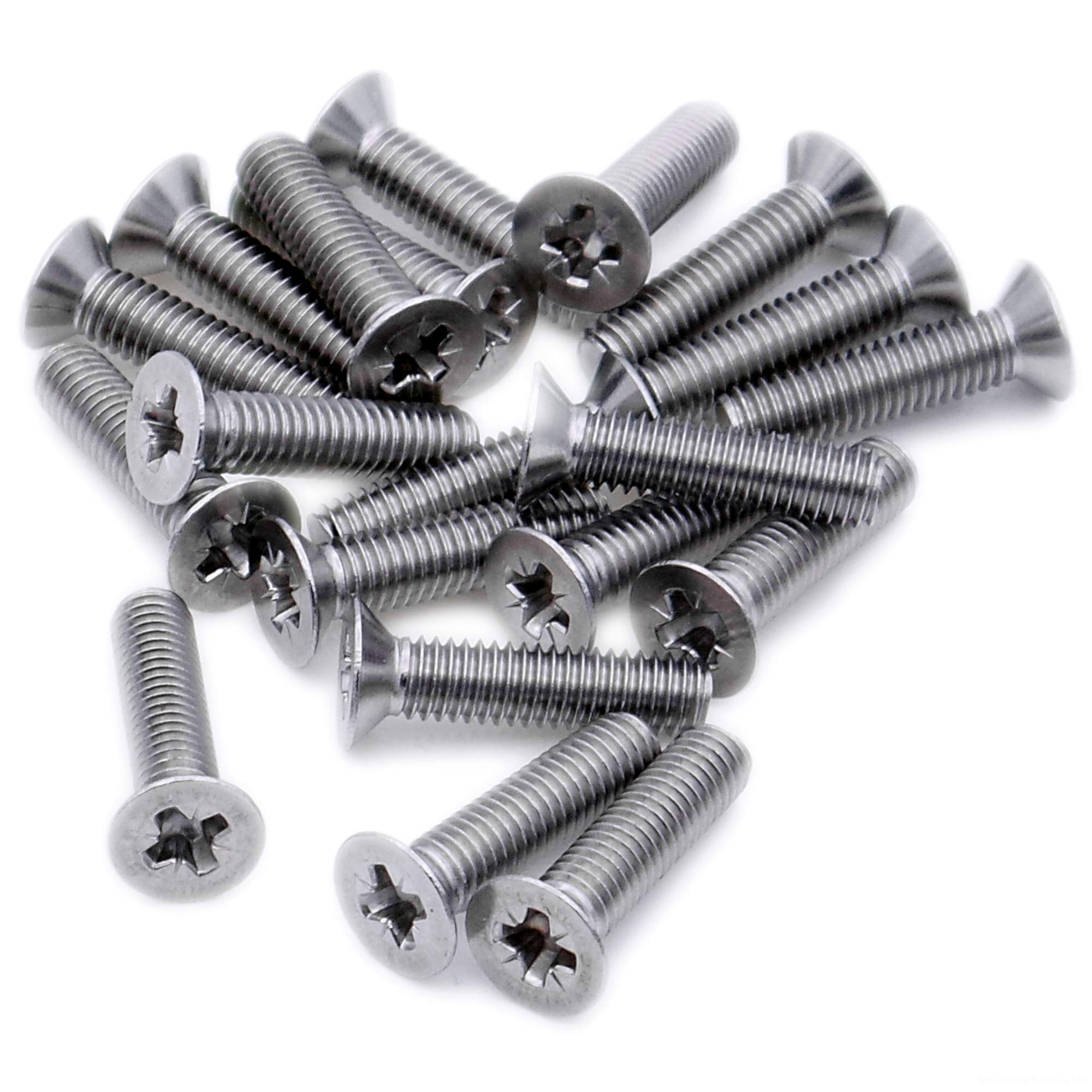 M2 (2mm x 6mm) Pozi Countersunk Machine Screw (Bolt) - Stainless Steel (A2) (Pack of 20)
