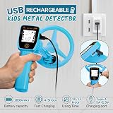 Smofrees Metal Detector Kids, USB Rechargeable, Adjustable 24-34 Inches, Blue view 2