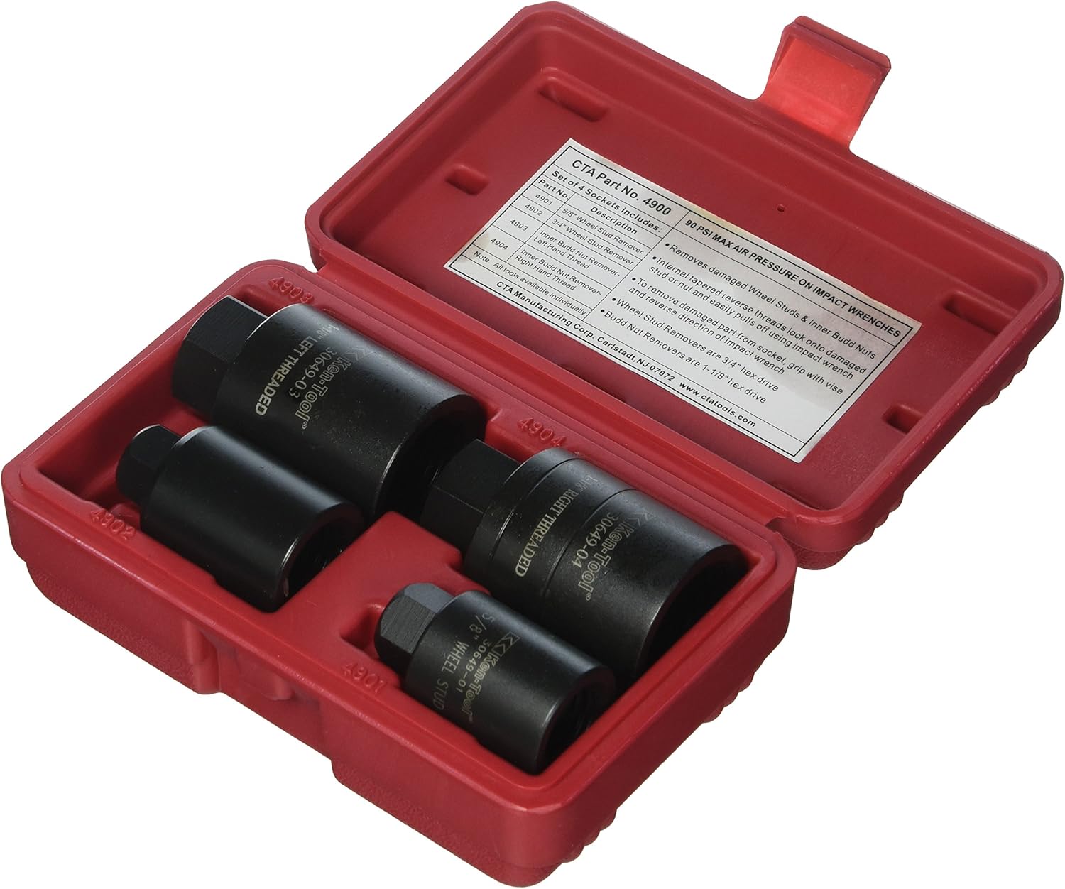 Kentool KEN30649 Wheel Stud Remover Set (4 Piece Heavy Duty), Tire