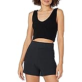 The Drop Womens Sylvie Cotton Blend V-Neck Cropped Sweater Tank