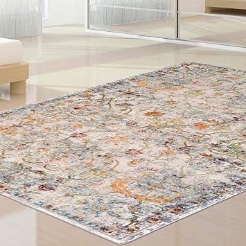 Amazon De Hochwertiger Teppich Im Vintage Look Used Look