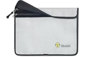 VAZIOYAR Two Pockets Fireproof Document Bag, Security Fireproof Bag,15''x 11'' Security Waterproof File Bag with Zipper, Storage Organizer Money Bag for Valuables, Important Documents, Cash