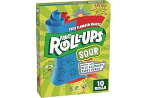 Fruit Roll-Ups Sour Fruit Flavored Snacks, Blue Razzberry & Berry Punch Flavors, Variety Pack 5 oz (10 Count)