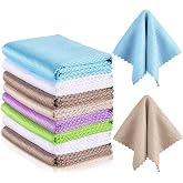 Patelai 9 Pcs Fish Scale Streak Free Microfiber Glass Mirror Cleaning Cloth | Magic Glass Cleaning Cloth, Reusable Quick Drying Polishing Rag, Lint Free Cleaning Towel, Window Windshields Stainless Steel
