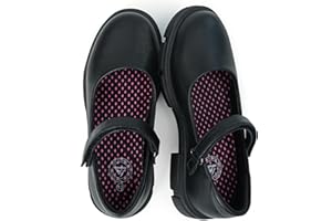 JABASIC Girls School Uniform Shoes Comfortable Mary Jane Flats