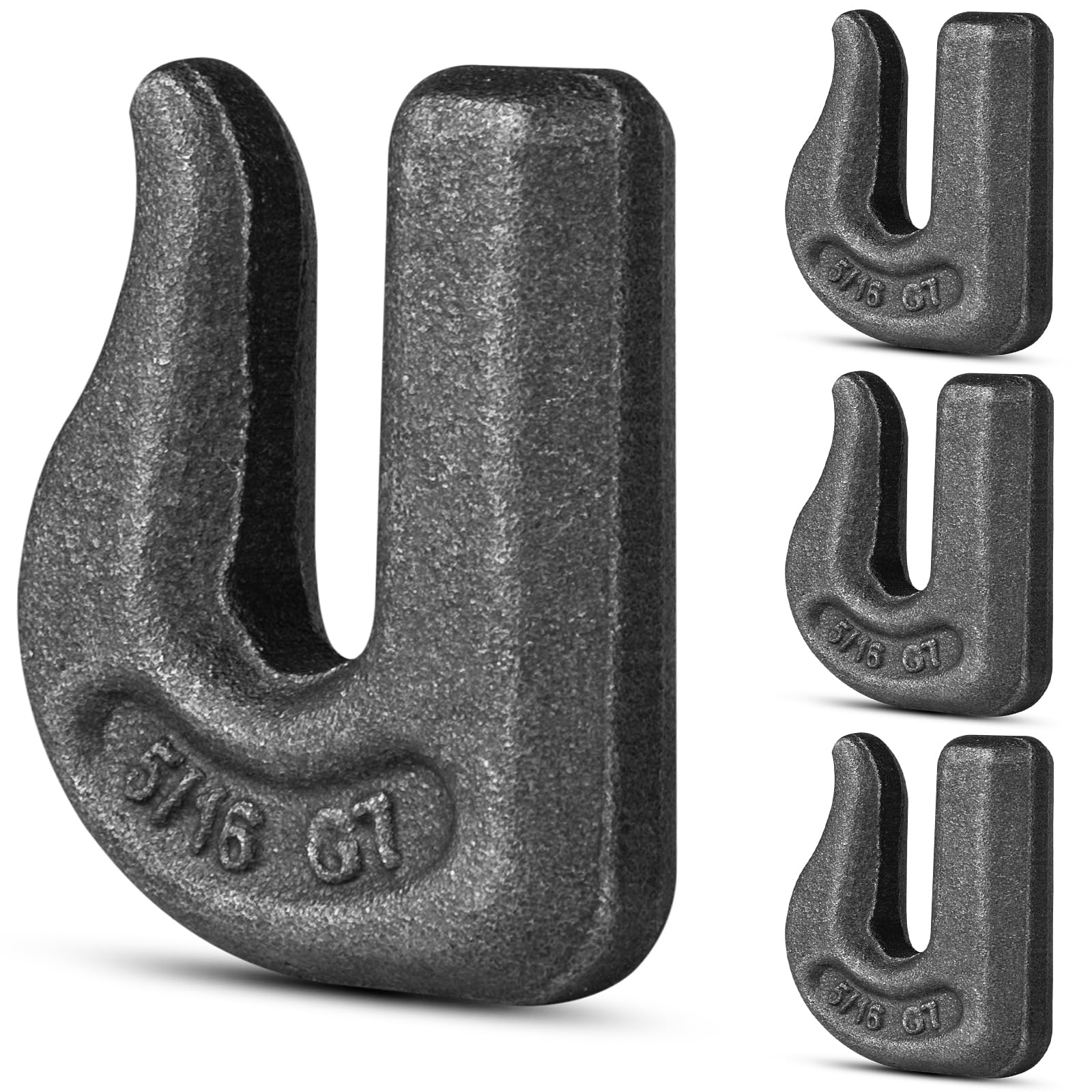 Photo 1 of 5/16'' Weld On Grab Chain Hook, 4 Pack G70 Clevis Grab Chain Hooks for Trailer Truck, Rigging, Car, Tractors Loader Bucket-Working Load Limit: 4700 lbs