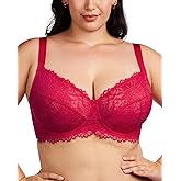 HSIA Minimizer Bra for Women - Plus Size Full Coverage Lace Bra with Underwire, Non Padded
