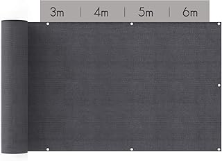 suntura® Balkon Sichtschutz [90x600cm] | inkl. Kabelbinder und Seil | UV-Schutz | Windschutz | Leicht Transparent | Balkonsichtschutz auch für Terrasse & Zaun