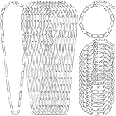 Landical 20 Pcs Charm Necklace Bracelets Making Kit Paperclip Chain Valentines DIY Jewelry Making Supplies Paperclip Link Necklaces with Lobster Clasps for Women Men Bulk Gifts(Silver,18 Inches)