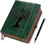 ZXHQ B5 360 Pages Lined Journal with Pen Set 180° Lay Flat Dark Green