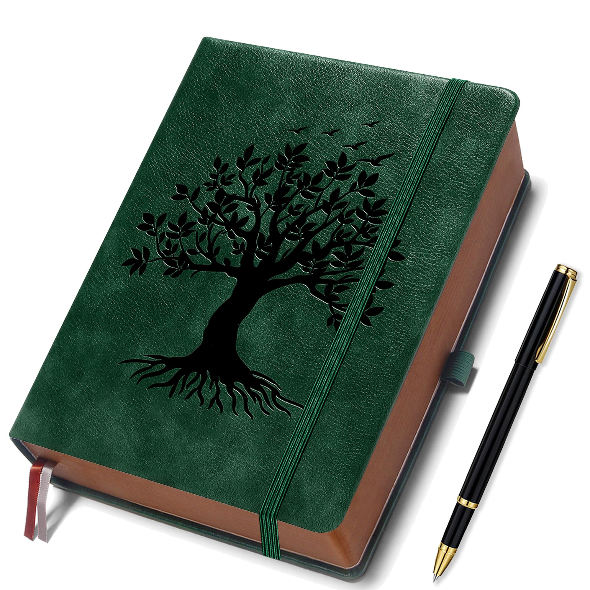 Thick Lined Journal Notebook with Pen, 360 Pages