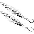 LAST CAST TACKLE 2-8oz Chrome Hammered Hex Diamond Jig - 2 Pack - 3 Sizes to Choose from