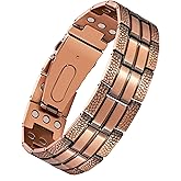 Jecanori 3X Copper Bracelet for Men, Mens Magnetic Copper Bracelets with Premium Fold-Over Clasp Included Adjustable Tool