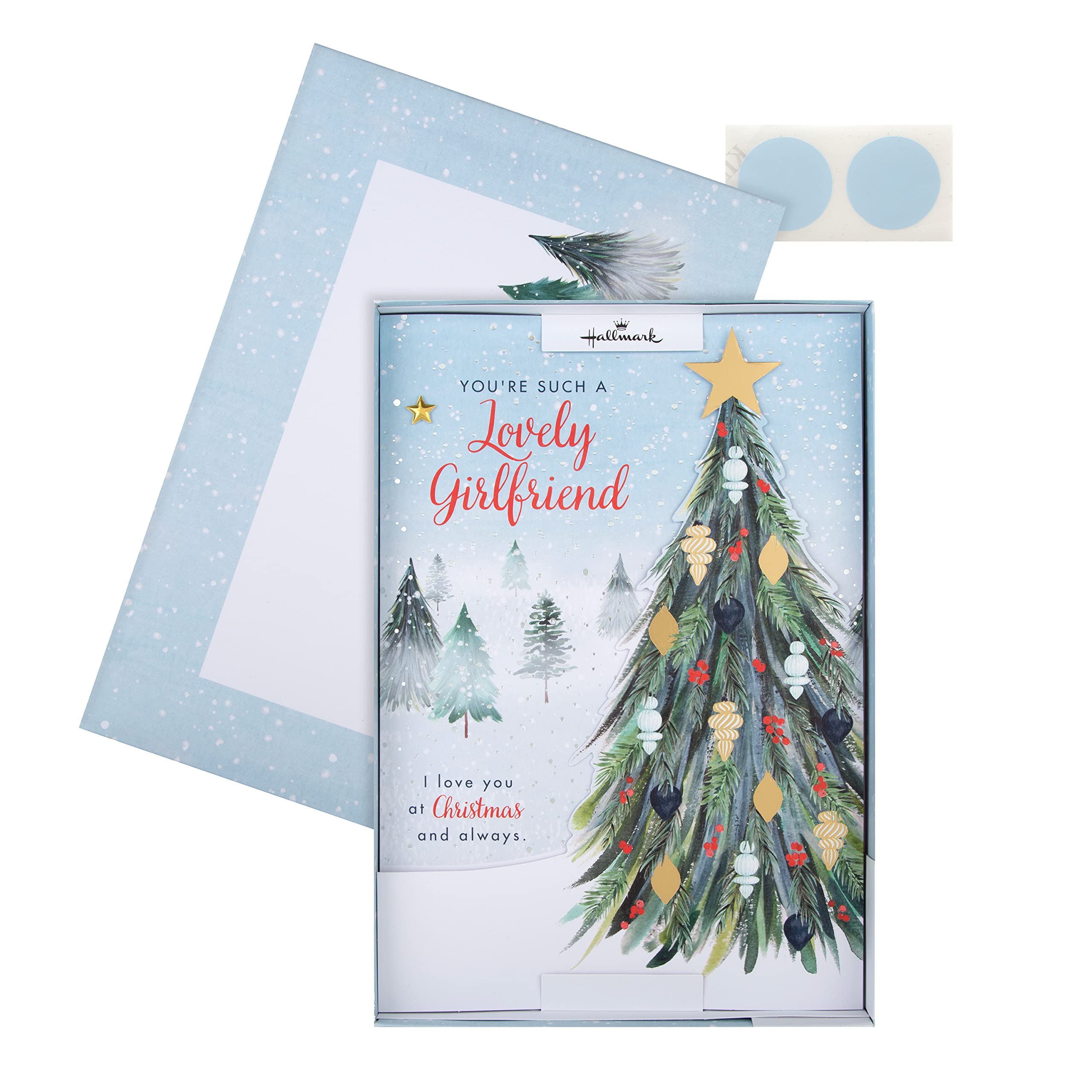 Hallmark Boxed Christmas Card for Girlfriend - Classic Winter Scene with Tree Design