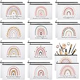 Ganeen 24 Pcs Inspirational Cosmetic Bags for Women Small Makeup Bag Makeup Pouch with Zipper Motivational Quotes for Women Coin Purse Girlfriends Coworkers Friends Gift(Inspirational)