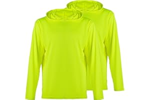 ProtectX High Visibility Sun Protection Lightweight Long Sleeve Hoodie, UPF 50+ Quick-Dry, SPF UV Shirt, Active Wear