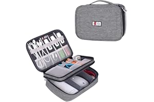 BUBM Gadget Organizer Case, Ultra-Compact Electronics Organizer for Data Cables, Chargers, Plugs, Memory Cards, CF Cards and 