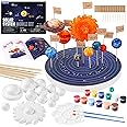 Ayfjovs Solar System Model Kit, Solar System Foam Balls Crafts for Kids School Projects to Learn Planets, Includes Mixed Sizes Polystyrene Balls, Pigments, Flags, Brushes, Bamboo Sticks for DIY