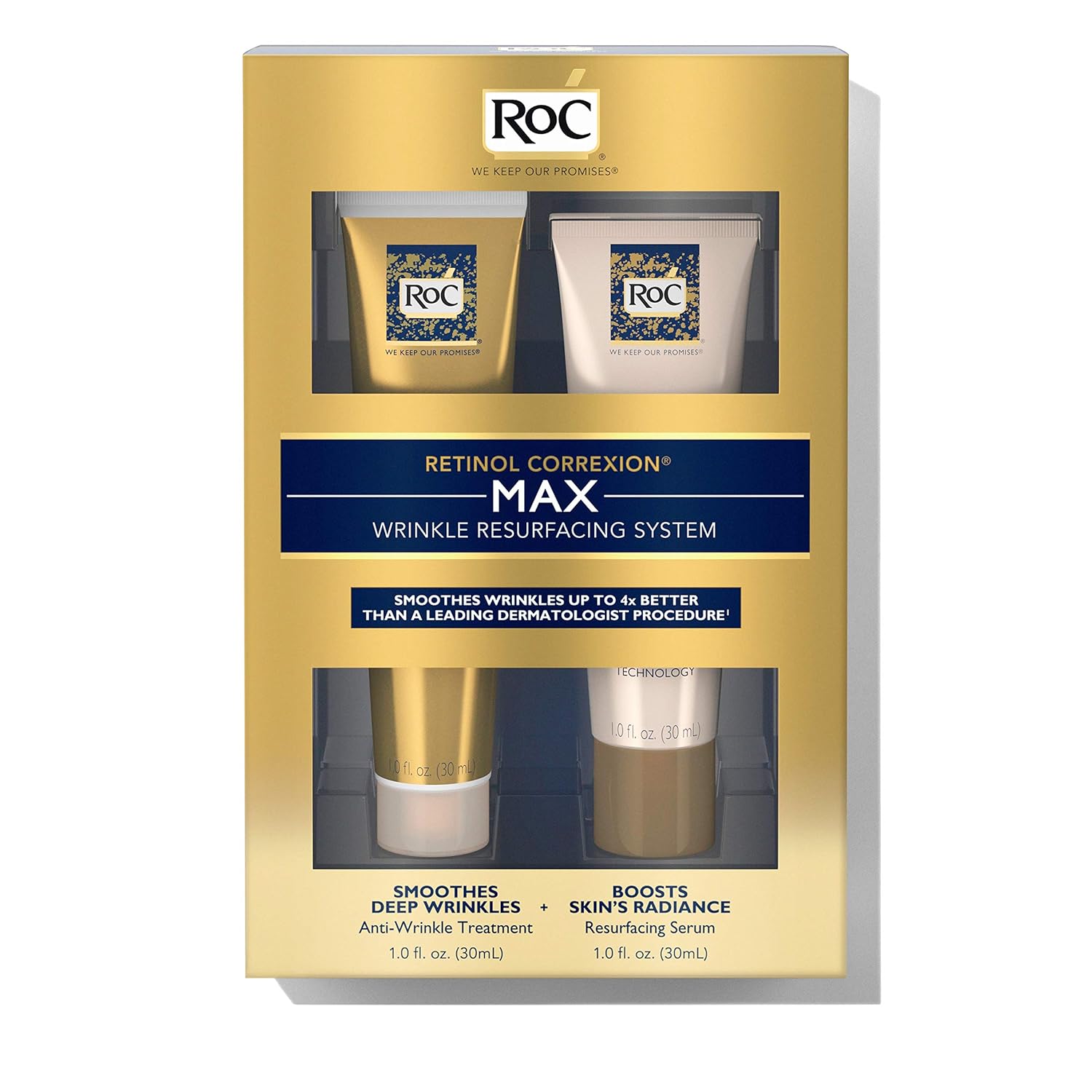 RoC Retinol Correxion Max Wrinkle Resurfacing Anti-Aging Skin Care System with Retinol, Set of 2: Beauty