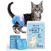 MICOOYO Disposable Cat Diapers, Cat Diapers for Female Cats with Ultra Stretchy, Puppy Diaper Super Absorbent, Fit for Cats in Heat or Incontinence, 20 Count Extra Small Size