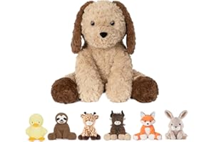 Niuniu Daddy 14" | 3.5 Pound Dog Weighted Stuffed Animal, Heavy Doggy Pillowfort Plush Toys for Kids Adults, Weighted Beads for Puppy Stuffed Animals Body Pillow for Gift Birthday Holiday Christmas