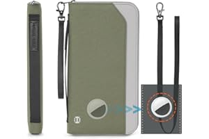 P TRAVEL · DESIGN Travel Passport Holder for Family - RFID Large Travel Passport Wallet with Airtag & Card Holder Women Men, Lightweight Passport Cover Case Book Travel Document Organizer with Zipper Pocket,Army Green