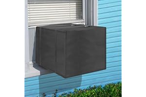 Aozzy Air Conditioner Covers For Window Units Ac Covers For Outside Unit Winter Outdoor Heavy Duty Waterproof Insulation Defender With Adjustable Straps 25.5"W x 17"H x 20.5"D Inches