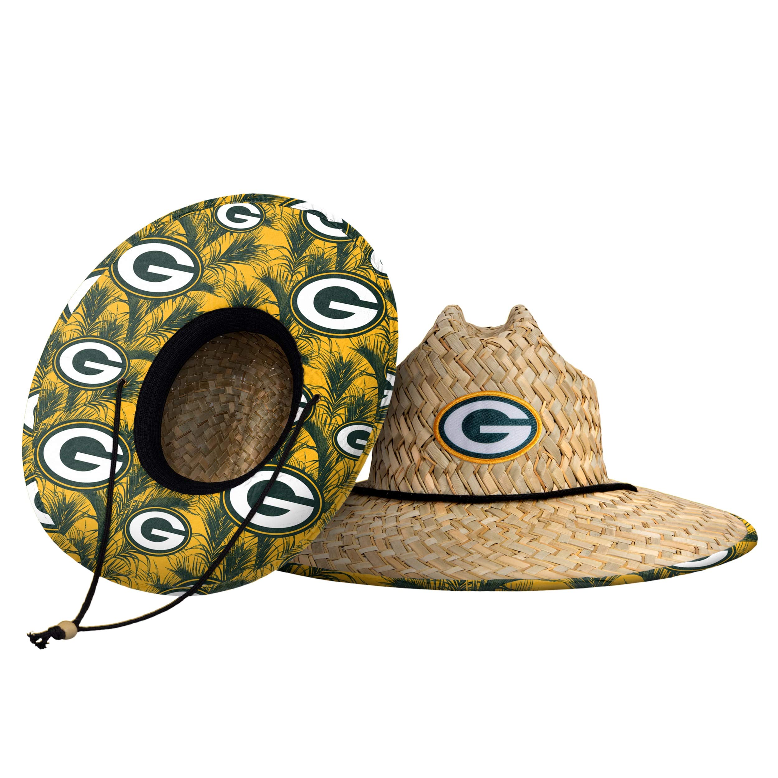 FOCO mens Nfl Team Logo Floral Sun Straw Hat, Team Logo, One Size US Image