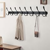 Dseap Coat Rack Wall Mount 74cm 8 Triple Hooks Stainless Steel Black view 4