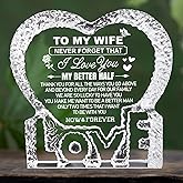 K-MLICE Valentines Gifts for Her Wife Mothers Day Crystal Gifts for Wife from Husband, Birthday K9 Crystal Keepsakes Valentines Day Gifts for Her Women from Husband Romantic Presents Wedding