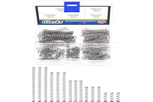 Glarks 200Pcs Compression Springs Assortment Kit, 5 Size Mini Stainless Steel Springs for Home Repair Project, 0.4x5mm OD, 10
