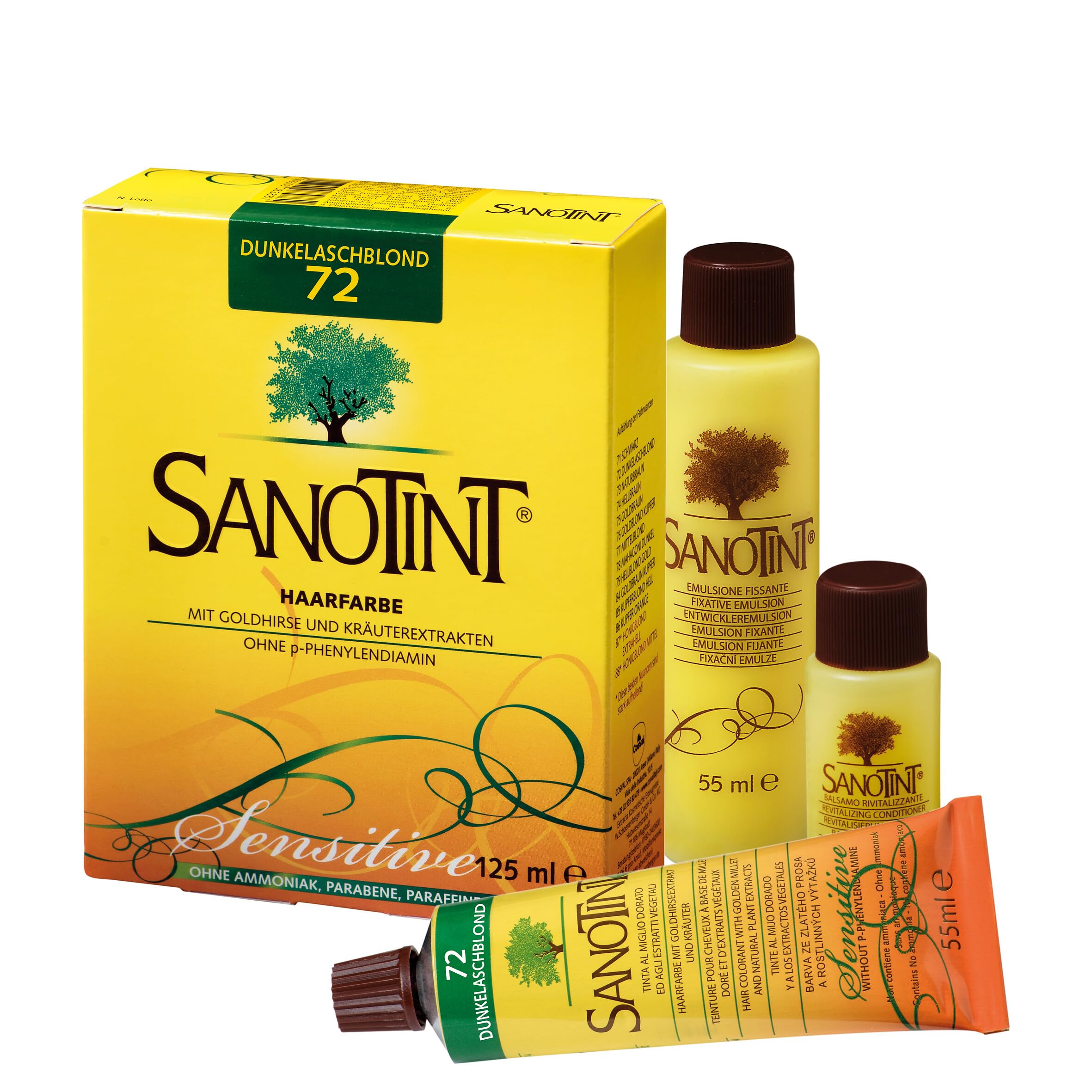 Sanotint Natural Hair Colour Sensitive Light # 72 Dark Ash Blonde 125ml