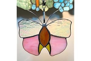 Loekeysst Stained Glass Sunshine Catcher, Home Window Hanging Decorations, Gifts for Good Friends. (Pink)