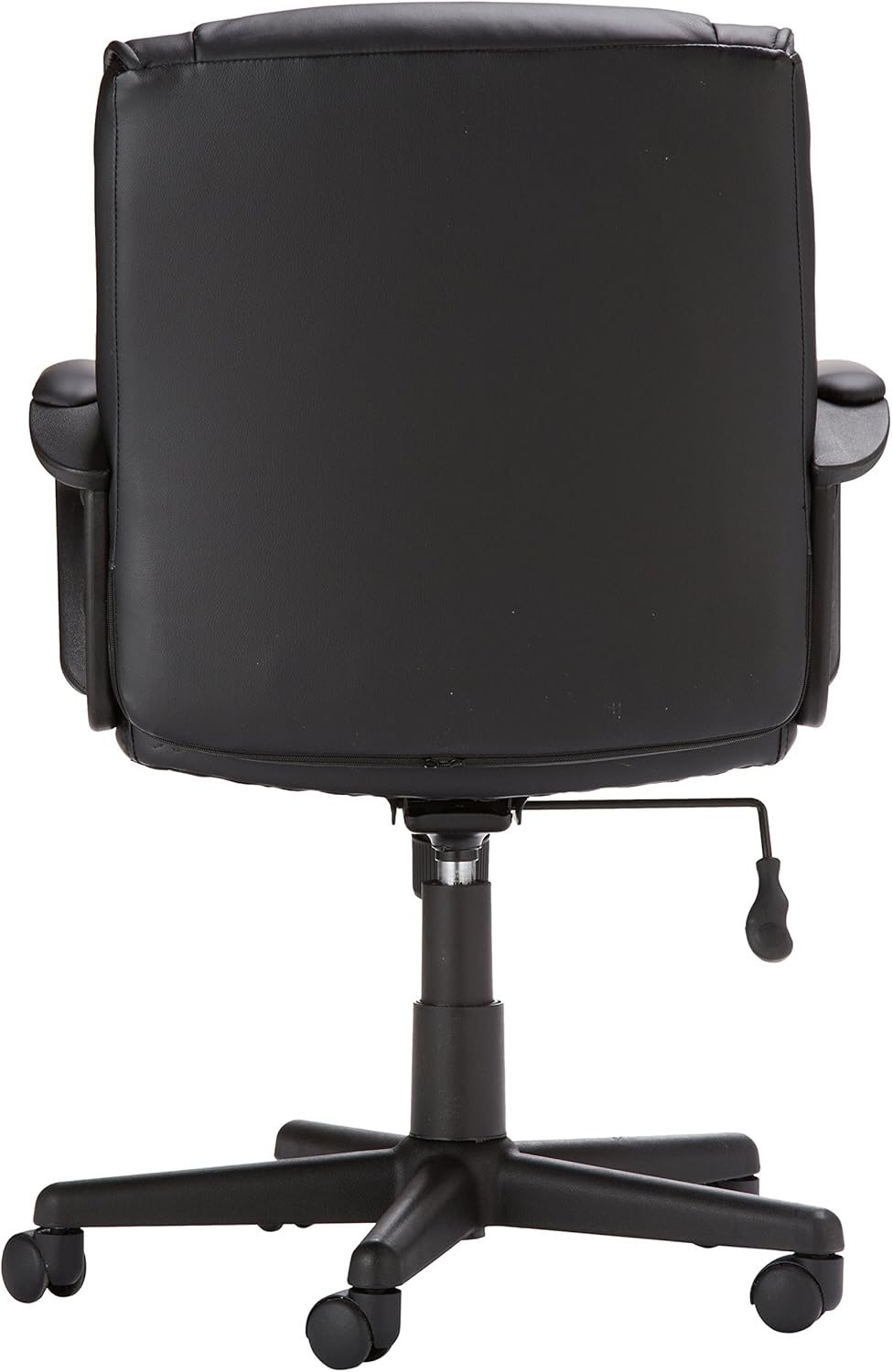 Basics Leather-Padded, Adjustable, Swivel Office Desk Chair with Armrest, Black: Furniture & Decor