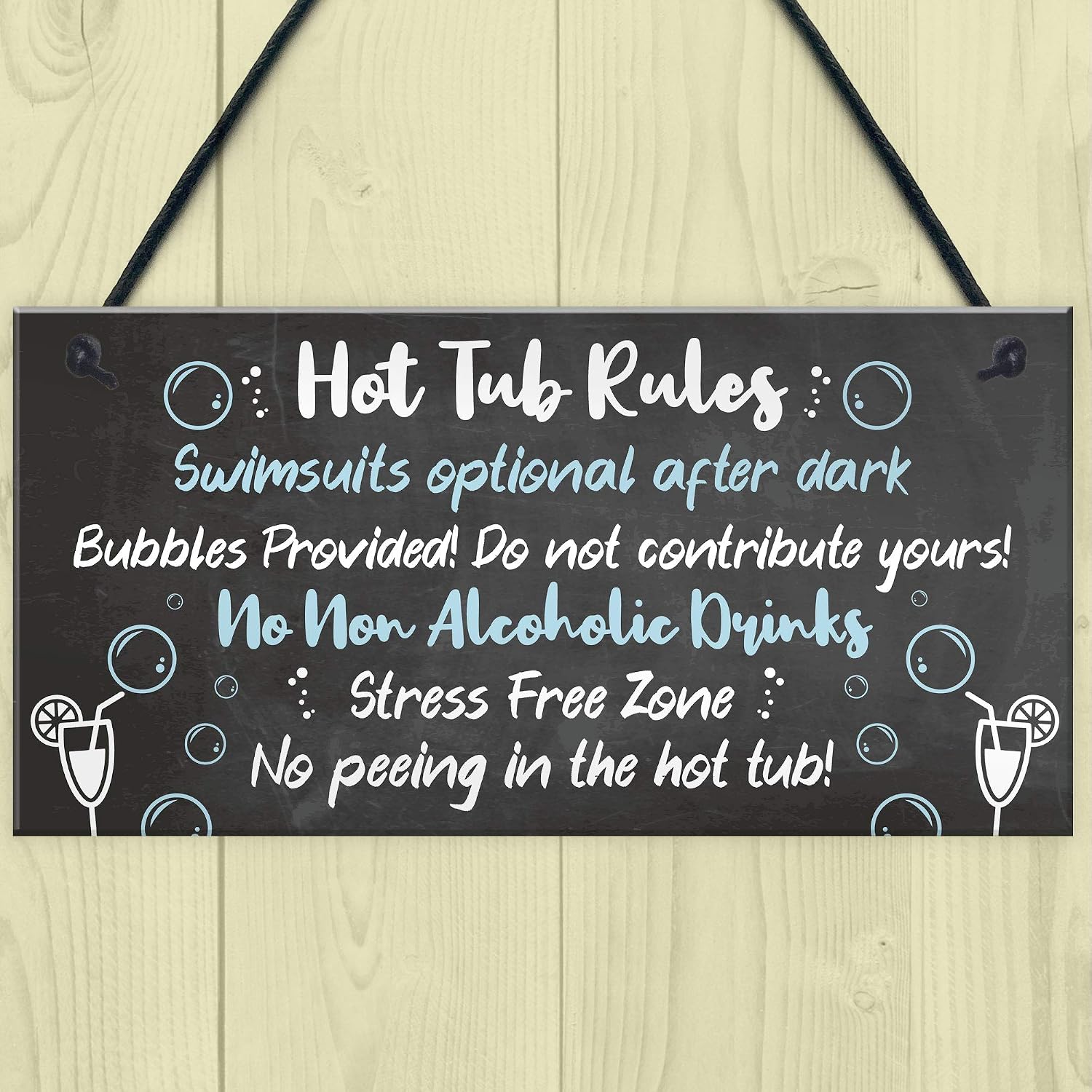 Red Ocean HOT TUB RULES Sign Hot Tub Signs And Plaques Shed Sign Summer House Plaque Home Decor Gift, grey, 200 x 100 mm - Image 3