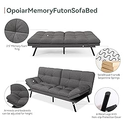 Opoiar Convertible Futon Sofa Bed,71" Memory Foam
