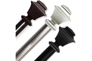 A&F ROD DÉCOR A&F Rod Decor - Chopin Curtain Rod 1.5 inch OD, 115" - 165" Long - Black