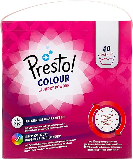 Amazon Brand Presto! Powder Detergent Colour, 120 Washes (3 Packs