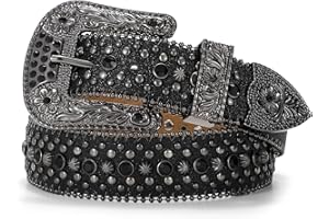 BELTROAD Rhinestone Belt Goth Bling Belts for Women and Men Western Cowboy Cowgirl Belts for Jeans, Halloween Belt