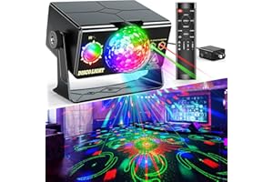 CAIVIMVN Party Lights Dj Disco Light Disco Ball Stage Strobe Lights LED Projector Sound Activated with Remote Control for Parties Xmas Club Bar Gift Birthday Rave Christmas Home Room Decoration