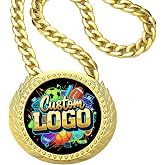 Greatest of All Time Turnover Chain - 6" Big Gold Awards Medal Goat Trophy Necklace Champion Chain for Football Fantasy Basketball Soccer Sports Achievements MVP Turnover Chain Athlete Prize Gifts