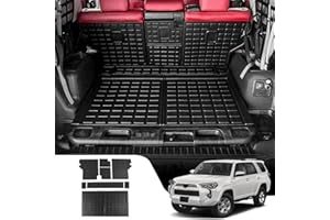 Maszupir Cargo Mat Compatible with 2010-2024 Toyota 4Runner 5 Seat Trunk Mat Cargo Liner All Weather Back Seat Cover Protector 2023 4 Runner Accessories (Trunk Mat+Backrest Mats,Fit With Sliding Tray)