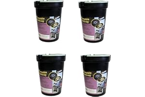 DEPENDABLE INDUSTRIES INC. ESSENTIALS 4 Pack Stub Out Glow in the Dark Cup-style Self-extinguishing Cigarette Ashtray - Butt Bucket -Portable Ashtray Black Auto Car Home