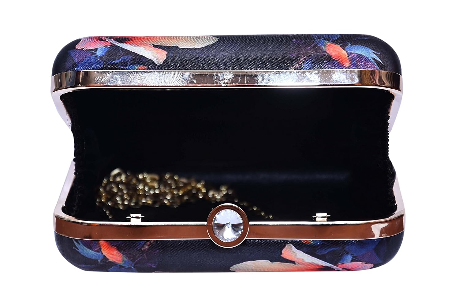 sugarcrush women's hand box clutch with detachable sling(black)