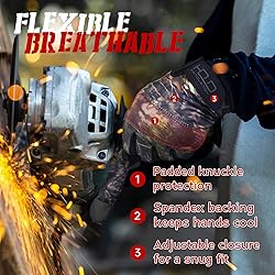 HANDLANDY Work Gloves with Grip, Safety Mechanics