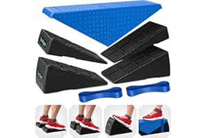 Squat Wedge Set of 5 - Turns Into Aerobic Step Platform - Squat Wedge Block - Slant Board for Calf Stretching - Calf Stretche