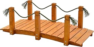 GASPO Teichbrücke | Gartenbrücke aus massivem Kiefernholz | 152 x 67 x 50 cm | Qualität aus Österreich | einfaches Bausatzsystem