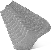 CLOSEMATE 6 Pairs Mens No Show Cotton Low Cut Ankle Casual Socks with Non Slip Grips