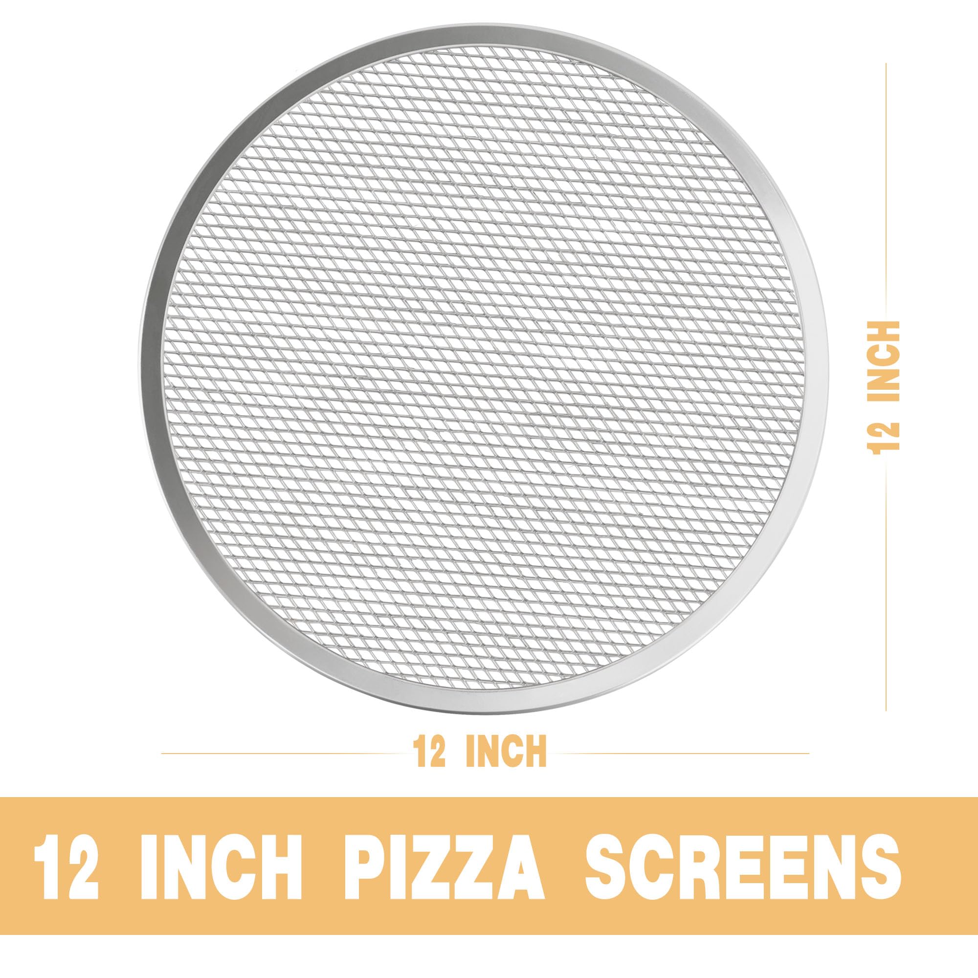 LRui Pizza Screen,12 Inch,12 Pack,Seamless Aluminum Pizza Pan With Holes.